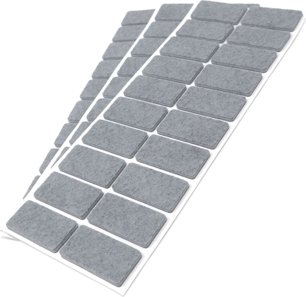 Adsamm® | 60 x selbstklebende Filzgleiter / Grau / 20x40 mm Produktbild 