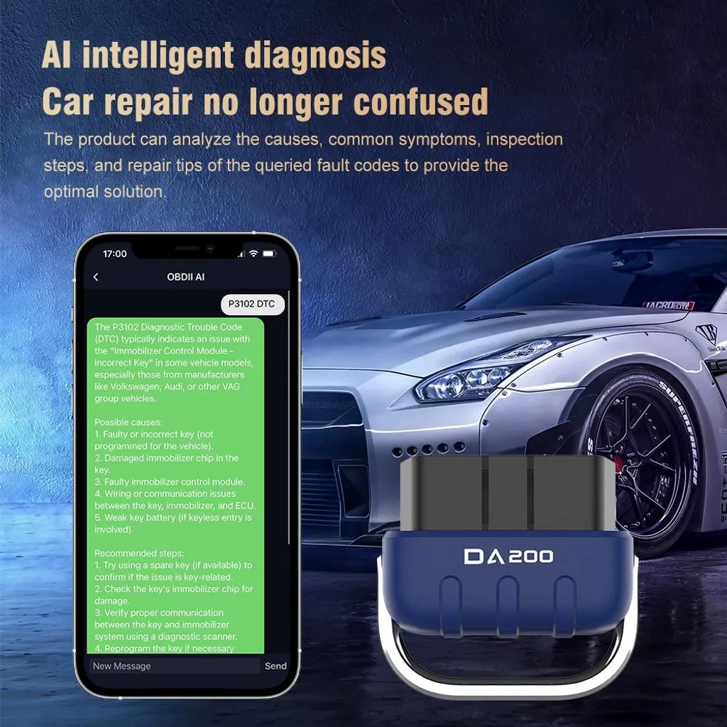 INF Outil Diagnostic Auto ABS OBD2 avec IA - Pack de 2 Lecteurs Code - 6