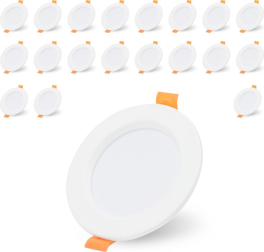 Bettizia LED Einbaustrahler 230V 20er set 5W, Kaltweiß 3200K Ultra Flach Einbauleuchte Einbauspot Mini Deckenspot für Wohnzimmer, Schlafzimmer un...