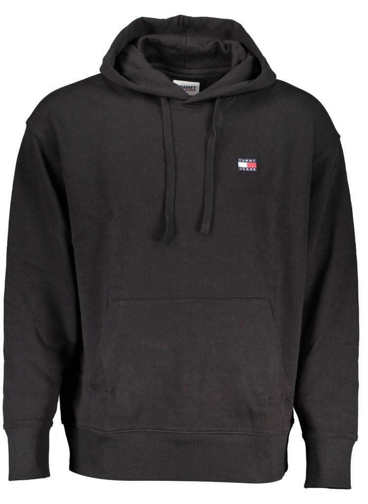 Elegantes Herren-Kapuzenpullover in Schwarz aus weicher Übergangsbaumwolle