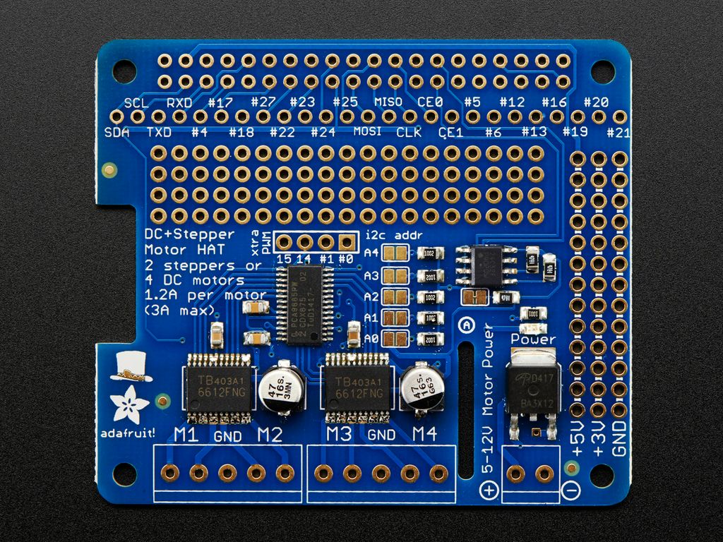 Adafruit DC & Stepper Motor HAT für Raspberry Pi - Mini Kit