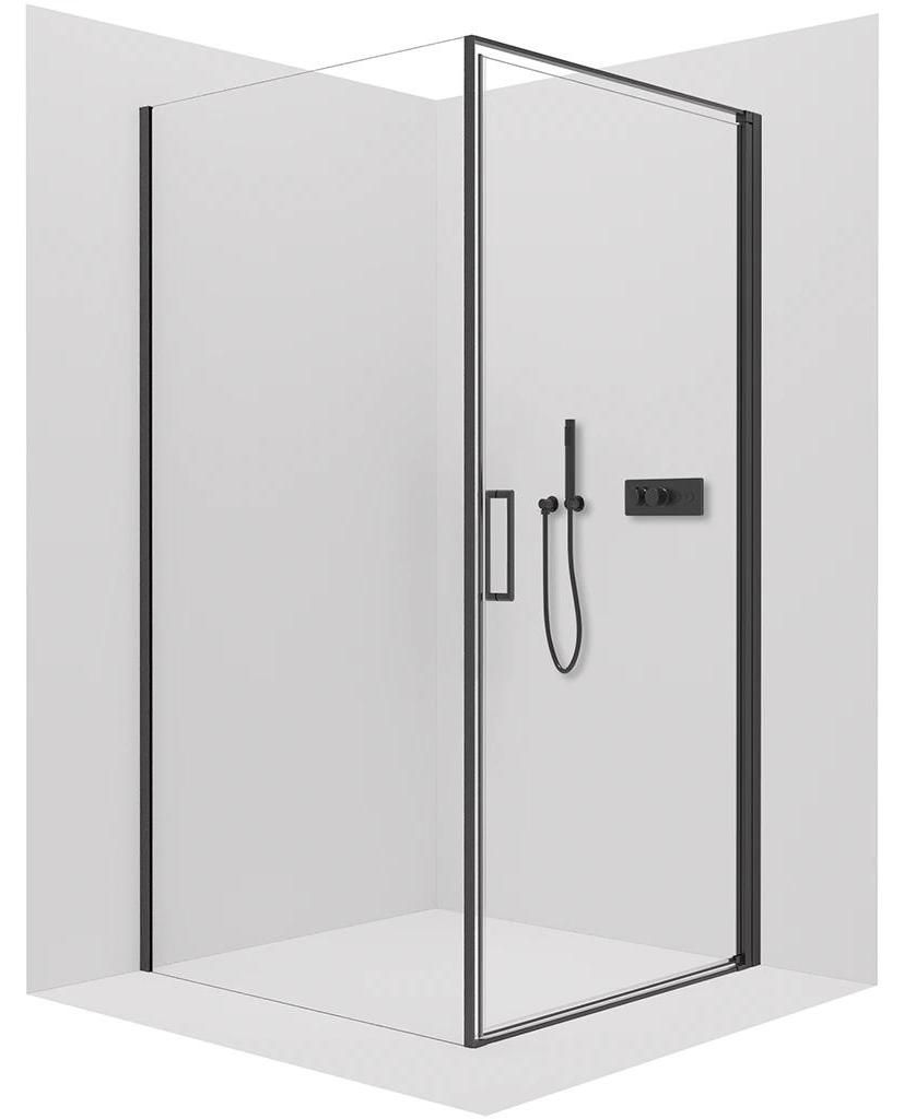 CERANO - Douchecabine Porte L/P - 8 mm - zwart mat, Productafbeelding 