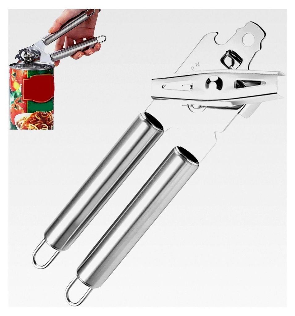 Manueller Dosenöffner aus Edelstahl für Senioren - Für Haushalt, Gastronomie, Bar, Outdoor, Camping, Wohnung, Küche, Grill, BBQ, Garten