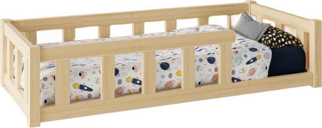 Kinderbett TIAN DP | Ökologisches Massivholz, 160x200 cm, Einfache Montage, Inklusive Lattenrost – Natürliches Design, Sicher für Kinder