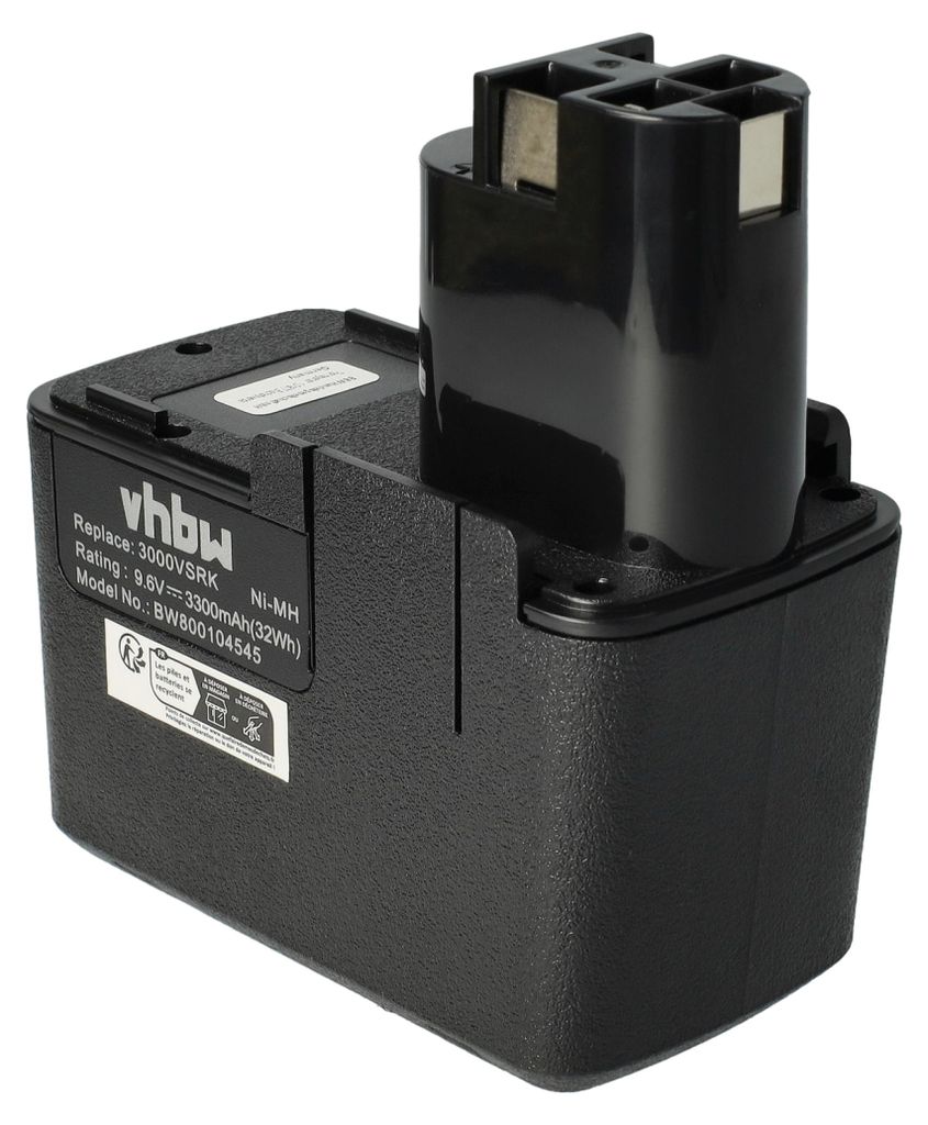 vhbw Akku Ersatz für Bosch 2 607 335 254, 2 607 335 241, 2 607 335 230, 2 607 335 171, 2 607 335 469 für Werkzeug (3300 mAh, NiMH, 9,6 V)