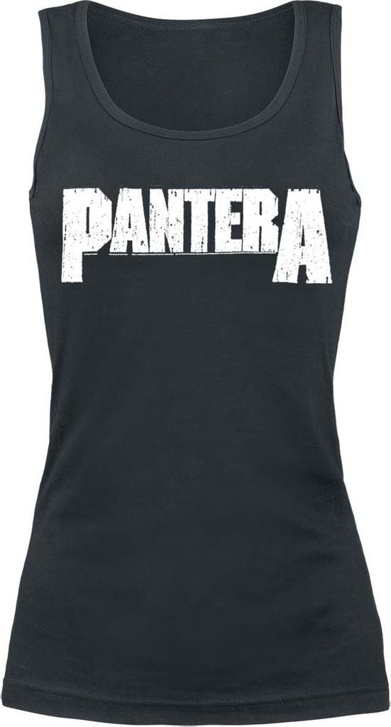 Pantera Top Damen Logo schwarz Band-Merch, Bands 100% Baumwolle XL