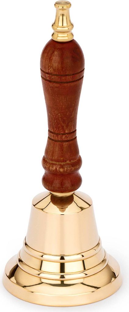 Maritim Tischglocke aus Messing mit Holzgriff 12,5cm hoch Tischklingel