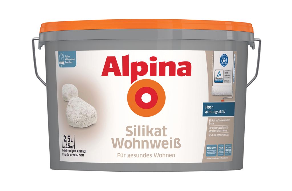 Alpina Silikat Wohnweiß 2,5 Liter Produktbild 