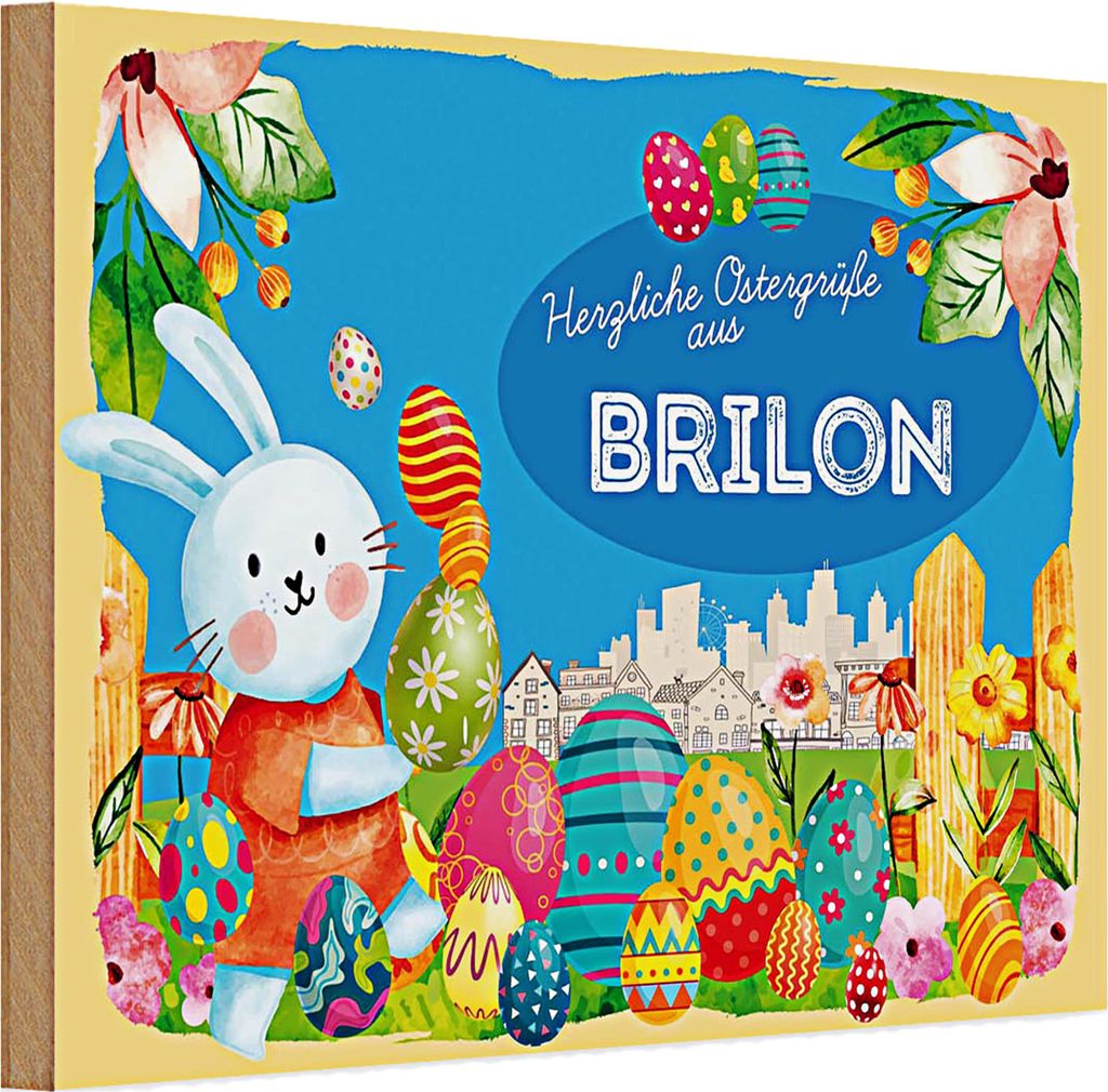 Holzschild Ostern Ostergrüße 30x20cm BRILON