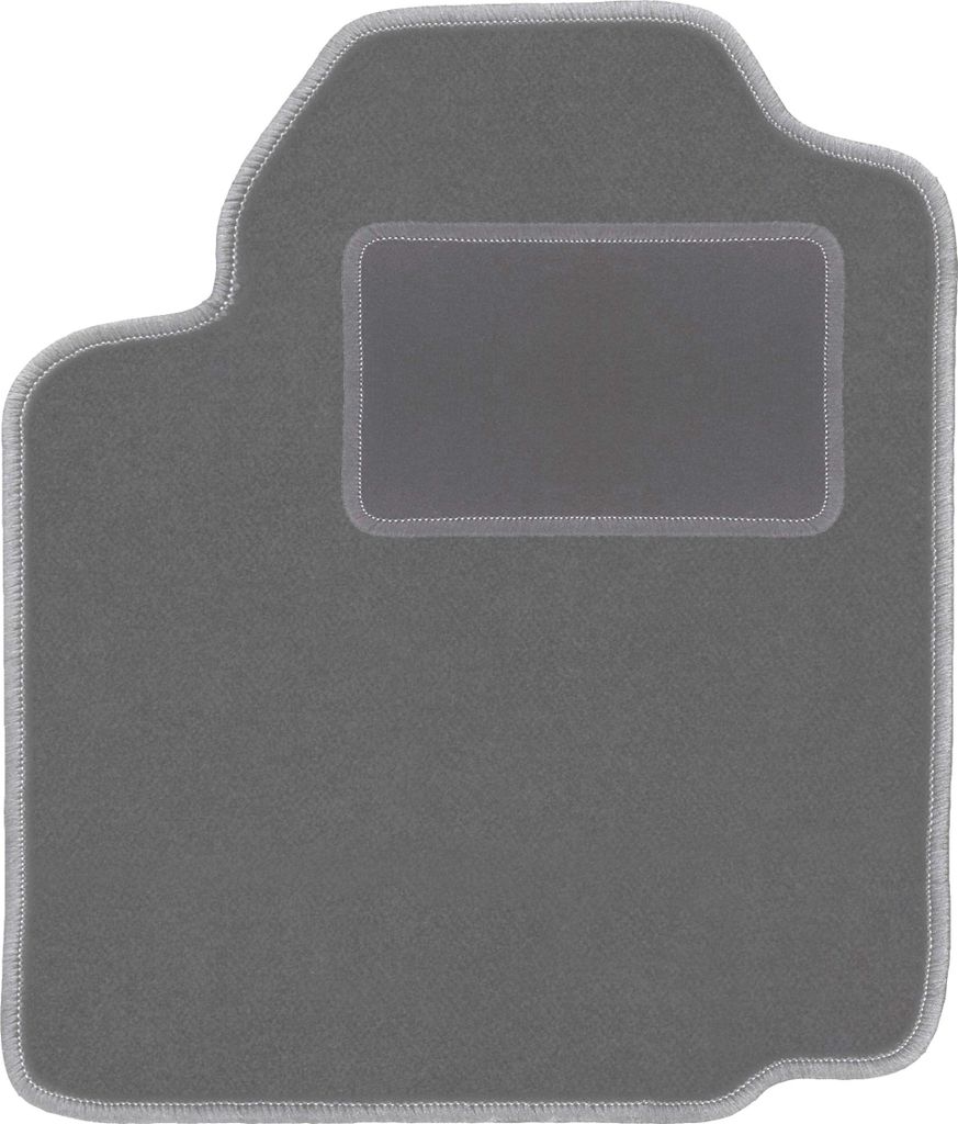 Fahrerfußmatte Velours graphit passend für Ford Fiesta MK5 (1999-2002, Schrägheck) – mit Befestigungen – passgenau
