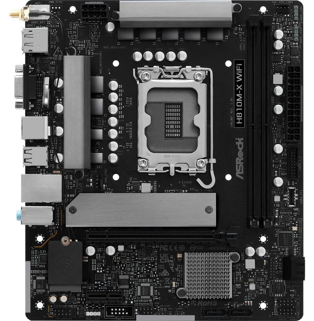 ASRock MB Intel 1851 H810M-X WiFi - ATX - USB 3.2 (90-MXBS6-A0UAYZ)