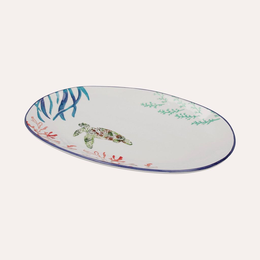 KEYHOMESTORE | Ovale Keramikschale mit Schildkrötenmotiv