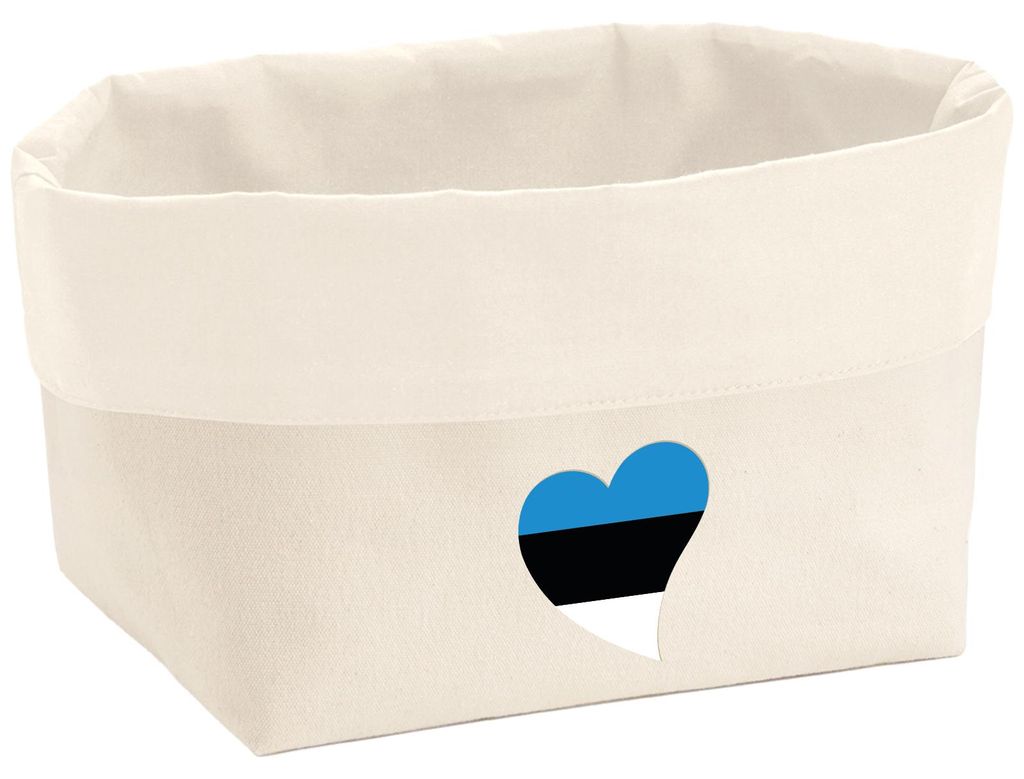 Huuraa Organizer Estland Flagge Herz 3 Liter Medium Canvas Baumwolle Utensilo Geschenkidee