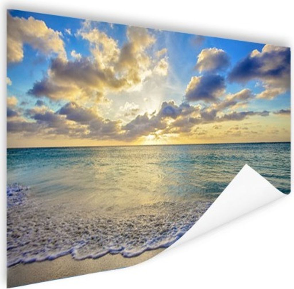 MuchoWow Poster Meer - Strand - Wolken - Sonne 120x80 cm - Bilder