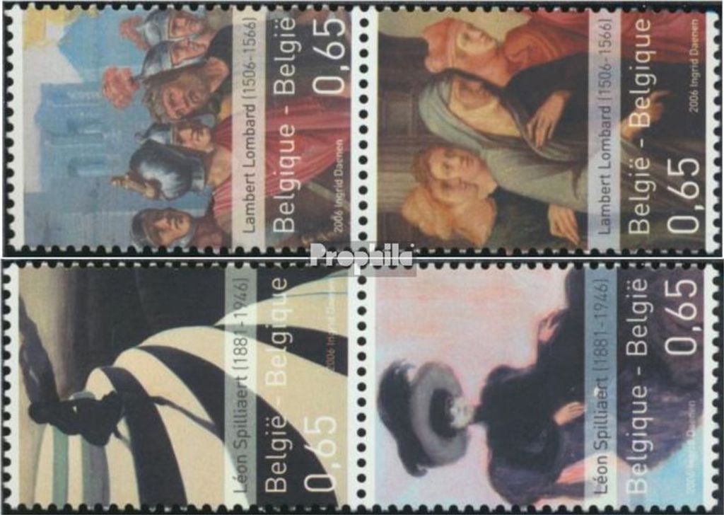 Briefmarken Belgien 2006 Mi 3564-3567 Paare (kompl.Ausg.) postfrisch Kunst in Belgien