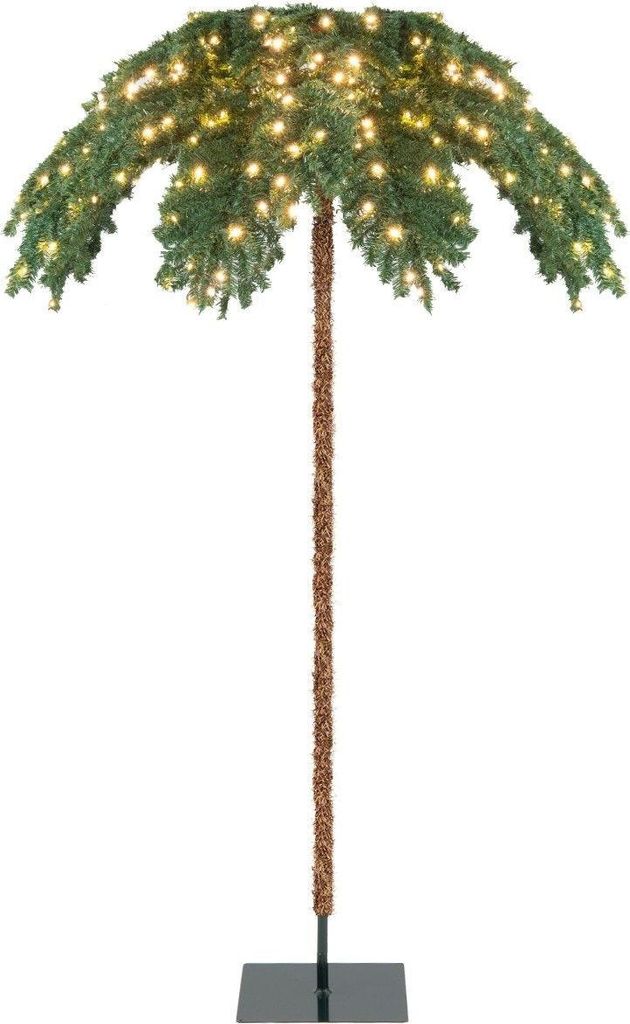 Künstliche Tropische Weihnachtspalme mit 250 Warmweißen LED-Lichtern & 813 Zweigspitzen 180 cm