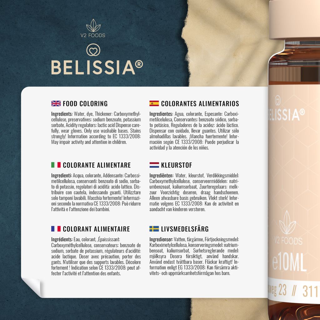 Belissia Lebensmittelfarbe Starter Set 8x10ml Farbstoff Produktbild 8