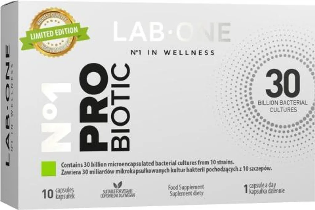 Ballonnements et inconfort ? Essayez Lab One N1 ProBiotic 10 gélules