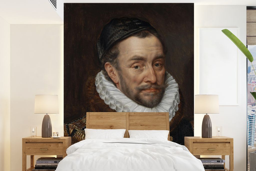 MuchoWow Fototapete für Wohnzimmer oder Schlafzimmer Wandtapete Vinyl Motivtapete Wilhelm von Oranien - Gemälde von Adriaen Thomasz. - 160x220 ...
