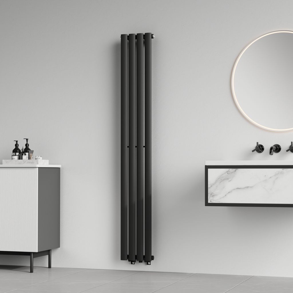 Radiateur tubulaire 'Nore' noir 160x24cm monocouche 438W Image du produit 