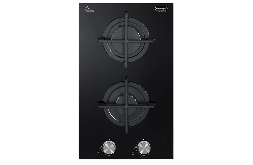 De Longhi NSL 230 NC Table de Cuisson Gaz 30cm avec 2 Brûleurs Noir