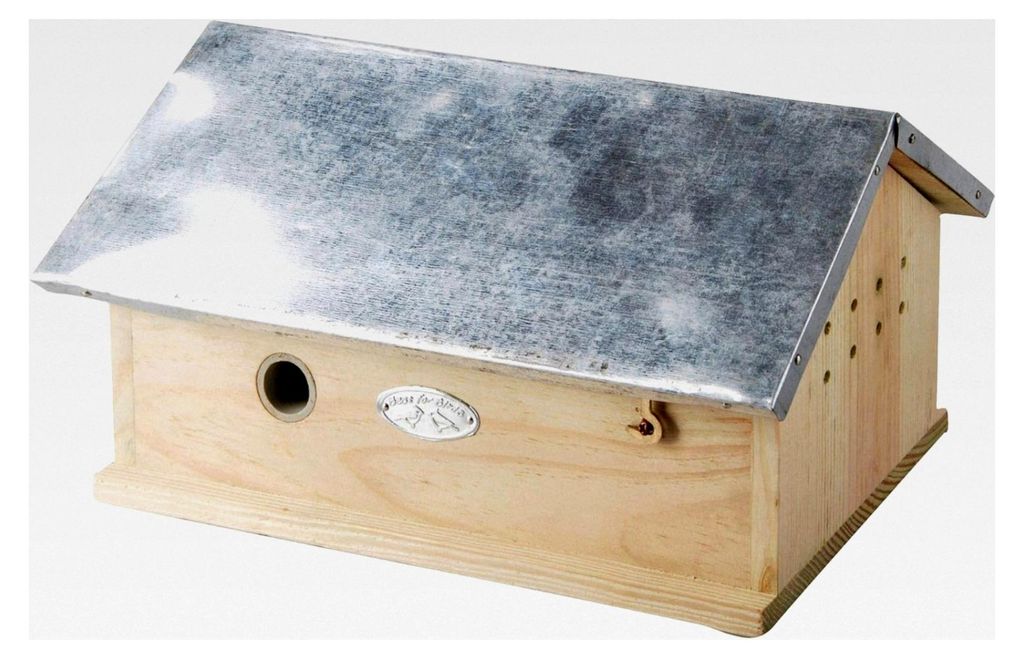 2 Stück Hummelhaus, Hummelnistkasten mit Metalldach, klappbarem Deckel, ca. 29 cm x 17 cm x 15 cm