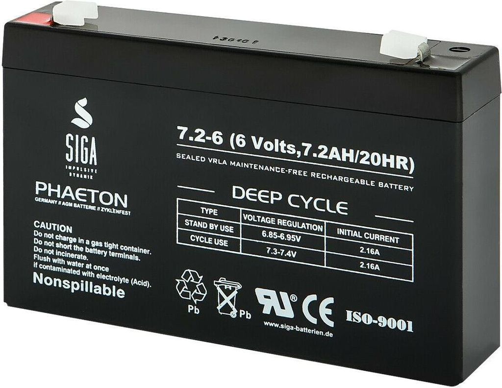 Blei Akku Batterie 6V 12V 3,4Ah 5Ah 4,5Ah 7Ah 7,2Ah 9Ah 12Ah 15Ah 18Ah 20Ah 24Ah 6V 7,2Ah