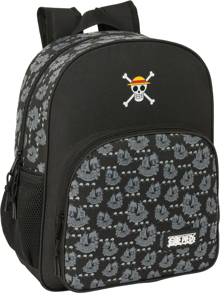 Sac à dos scolaire One Piece Pirates Noir 32x38cm pour collège et école