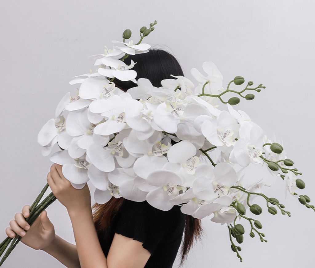 2 Bündel Kunstblumen, Künstliche Kunstblumenstrauß für Home Party Centerpiece Dekoration Hochzeit Bouquet Blumenarrangements Weiß