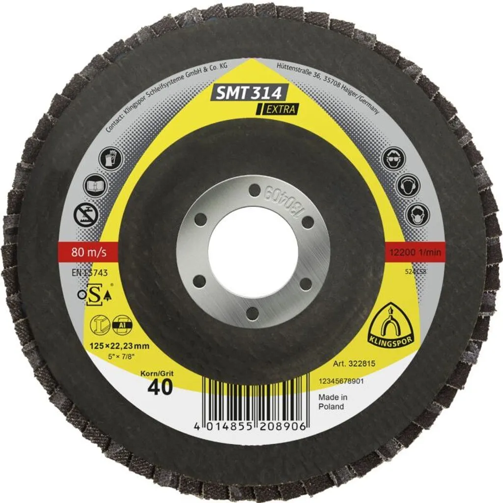 Klingspor SMT 314 Disco Lamellare 125mm Grana 40: Qualità Professionale