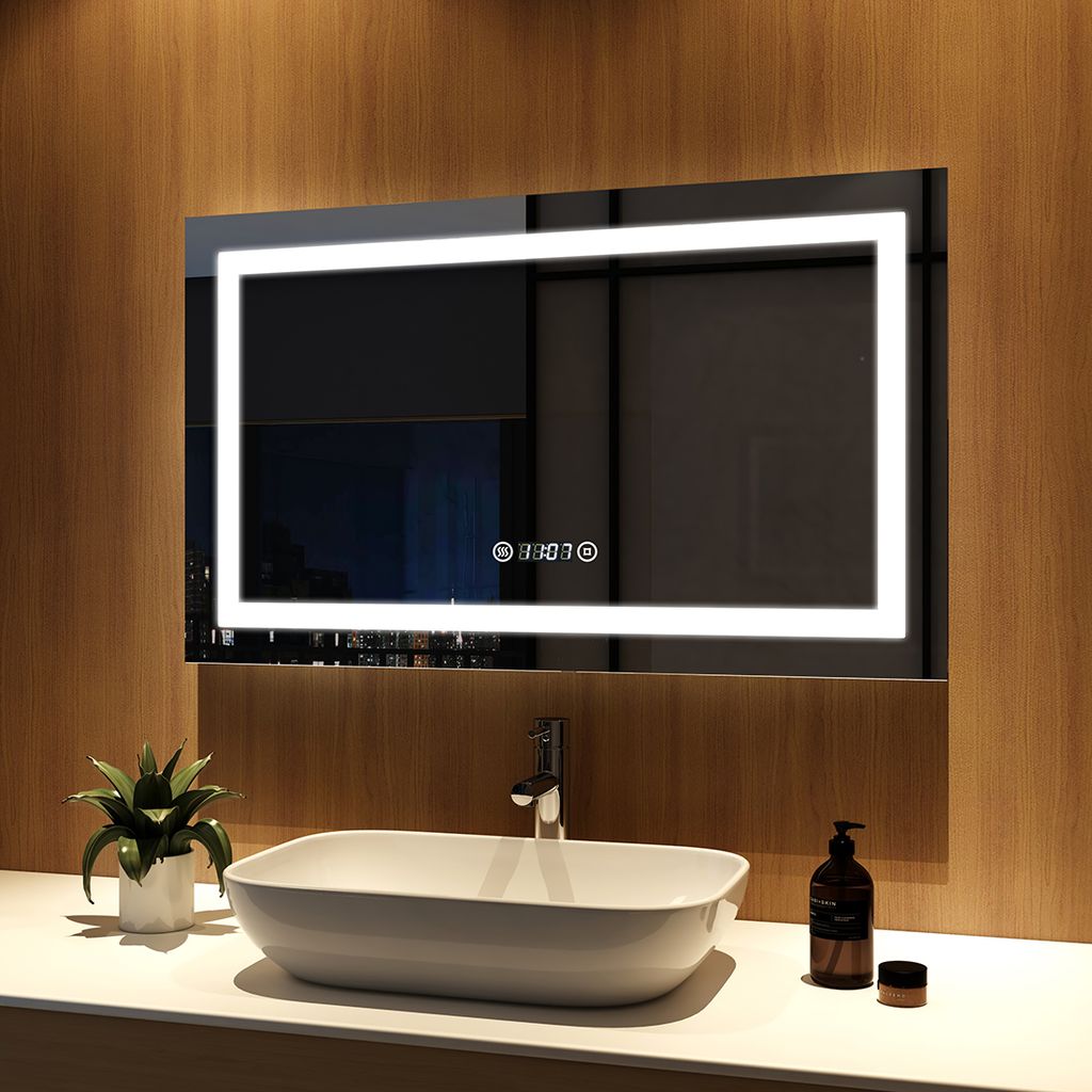 LED Badspiegel mit Touch Beschlagfrei Badezimmerspiegel Wandspiegel 80x60 cm 