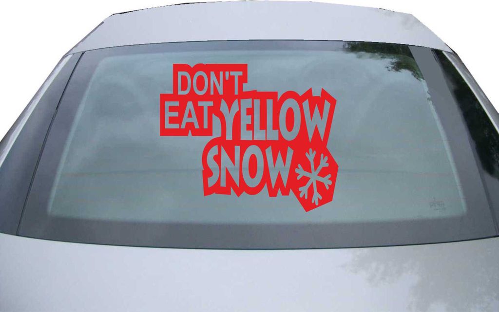 Indigos UG - Aufkleber Heckscheibe & Motorklappe DE6078 - rot - 600x500 mm - don't eat yellow snow - Auto Scheiben Fenster Heckklappe Tuning Racing...