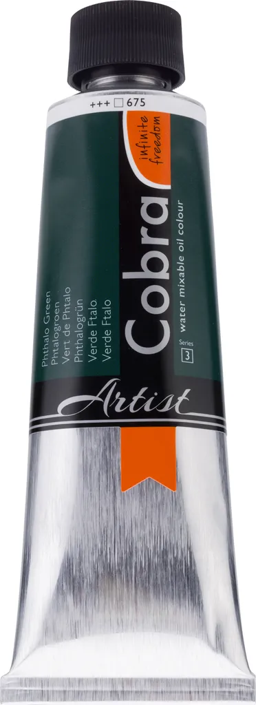 Tube Peinture Huile miscible à l'eau Cobra Artist Vert phtalo 675 (150ml)