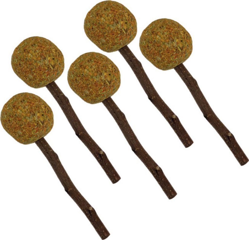 5PCS Lollipop Form Kauen Sticks Für Hamster Kaninchen Gerbils Ratten Meerschweinchen Chinchillas, Natürliche Heu Sticks Für Kleintiere Zähne(Gelb)