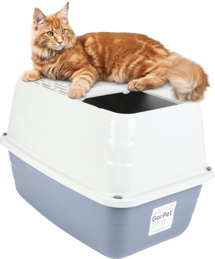 Hop-In Katzenklo Katzentoilette Hoch Groß Katzenklo Hop In Katzen Klo XXL oben Einstieg Top Entry Jump-In Haubentoilette