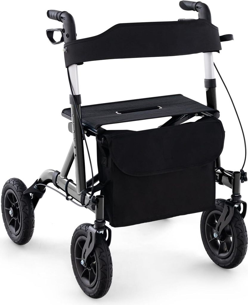 giantex Rollator, Aluminium, Schwarz, Faltbar, 6-fach Produktbild 