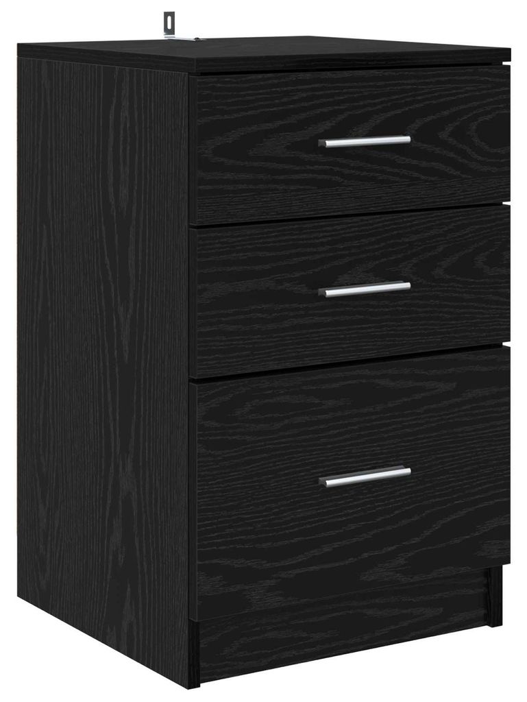Nachttisch Schwarz Eichen-Optik 40 x 40 x 63 cm Holzwerkstoff