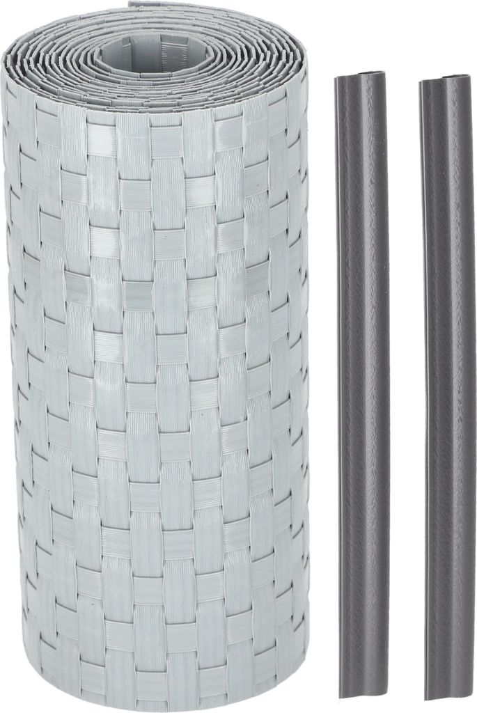 KOTARBAU Sichtschutzstreifen aus Technorattan Solide für Garten und Balkon Hellgrau 19 cm x 255 cm Bioabbaubar Viele Farben Ästhetisch Langlebi...