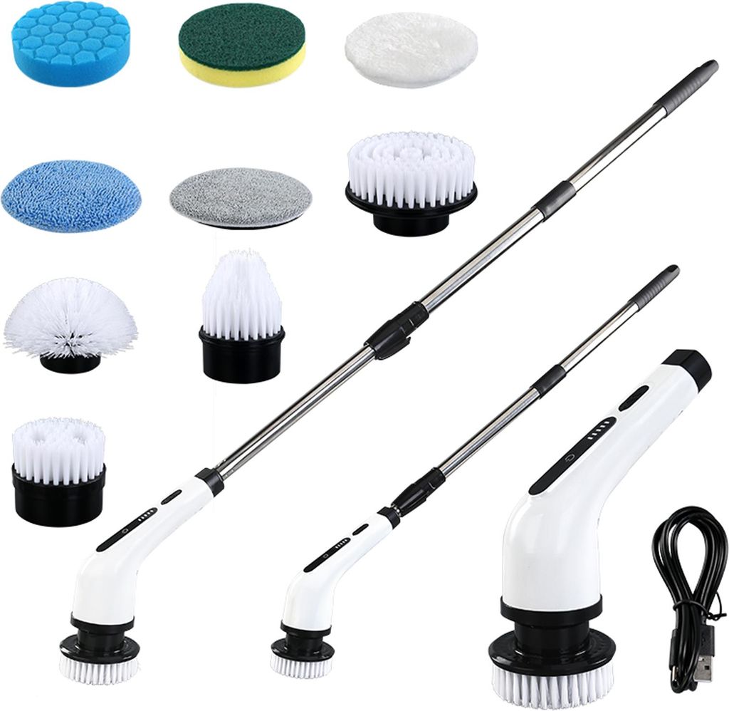 Elektrische Reinigungsbürste Horsepower Scrubber – Kabellos, 2000 MAh, 5 Aufsätze, Für Bad, Küche, Auto