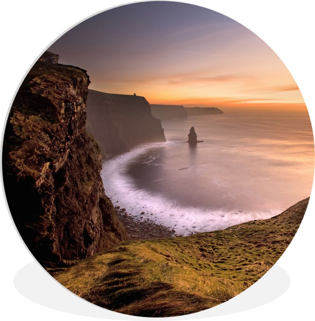 MuchoWow Rundes Wandbild - Runde Bilder 8 km lange Cliffs of Moher in Irland Ø 90 cm Kreis Wanddekoration Kunststoff - Wandkreis - Wandschmuck -...