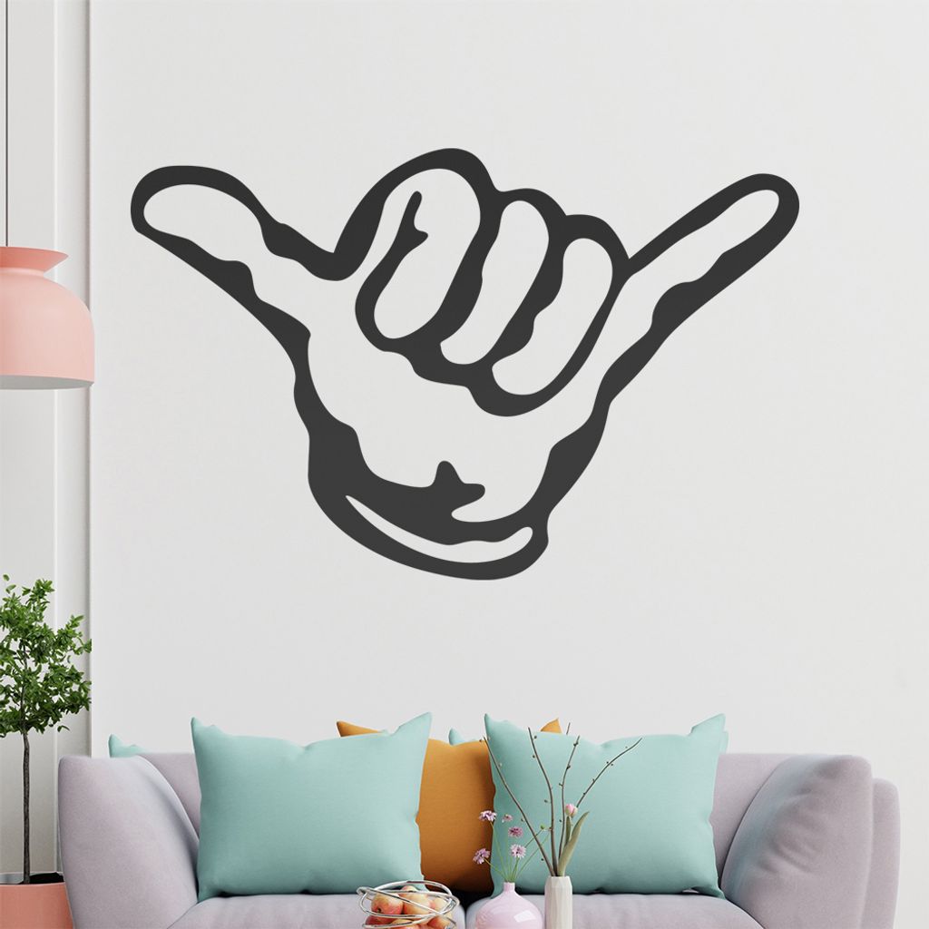KIWISTAR Hang Loose Hand - Surfer Move Shaka Wandtattoo in 6 Größen - Wandaufkleber Wall Sticker - Dekoration, Küche, Wohnzimmer, Schlafzimmer, ...