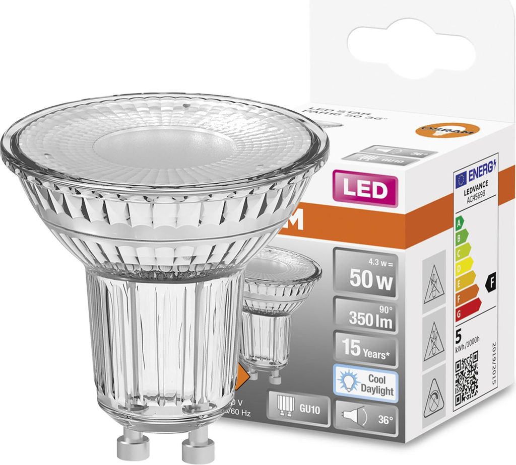 OSRAM LED Spot PAR16 STAR GU10 RG1 4,3W 350Lm denní bílá Obrázek produktu 