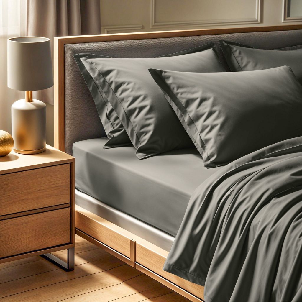 L'Essentiel Linge de Maison, Tonne Verte - 52, Ranforce Einzel-Spannbettlaken (DE), 100 % BAUMWOLLE RANFORCE, Dunkelgrau, 100 x 200+30 cm