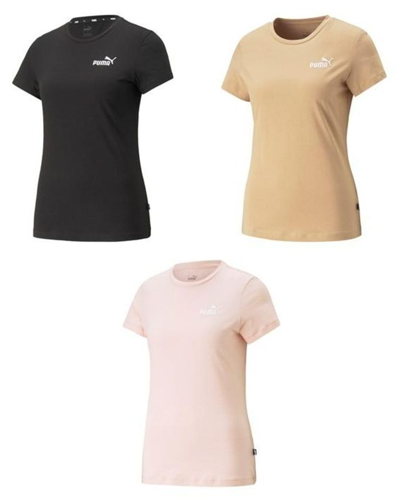 PUMA Damen ESS+ Embroidery Tee T-Shirt Logo Print Farbwahl Produktbild 