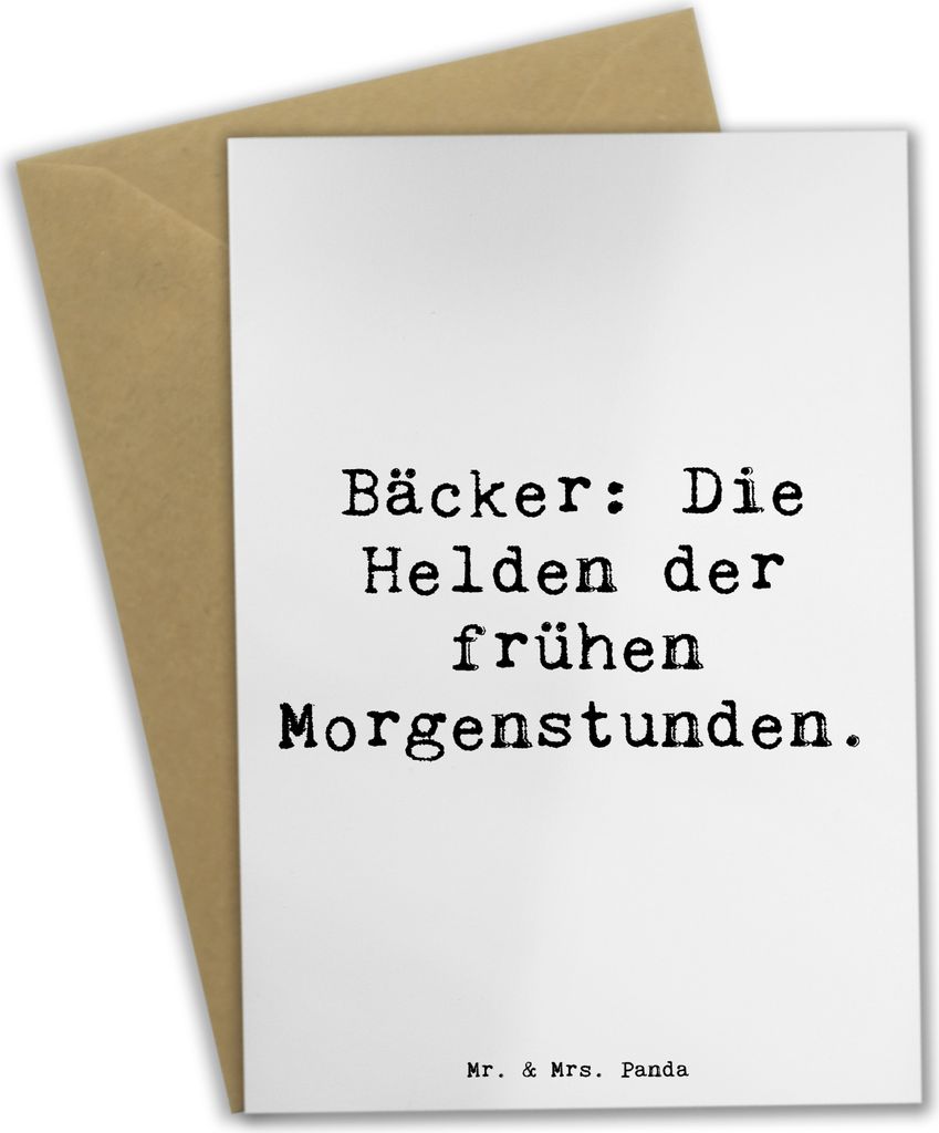 Mr. & Mrs. Panda babykarte Spruch Bäcker Helden - Weiß - Geschenk, glückwunschkarten, Handwerk, Beruf, Geschenke für Berufstätige, Berufsprodu...