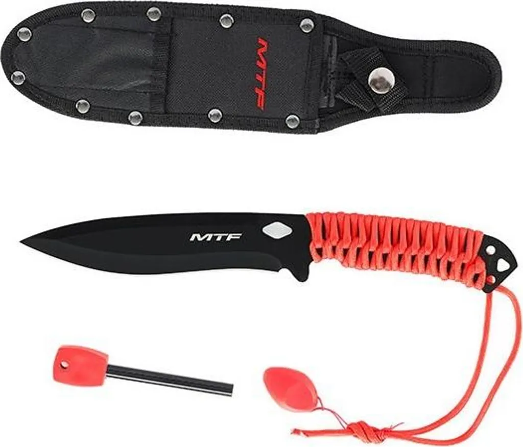 MTF Outdoor Messer 29 cm : Couteau Lame Fixe Acier Inox avec Étui