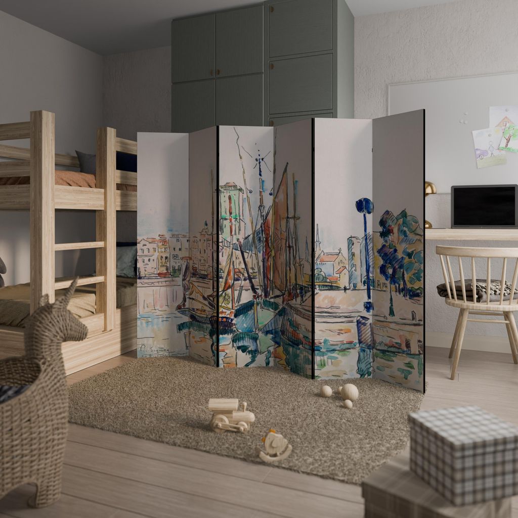 SpaceRebels Paravent Raumteiler - 6-teilig Raumtrenner, Druck 1-Seite - Raumtrenner - Trennwand Wohnung - Room Divider - Spanische Wand Deko Modern...