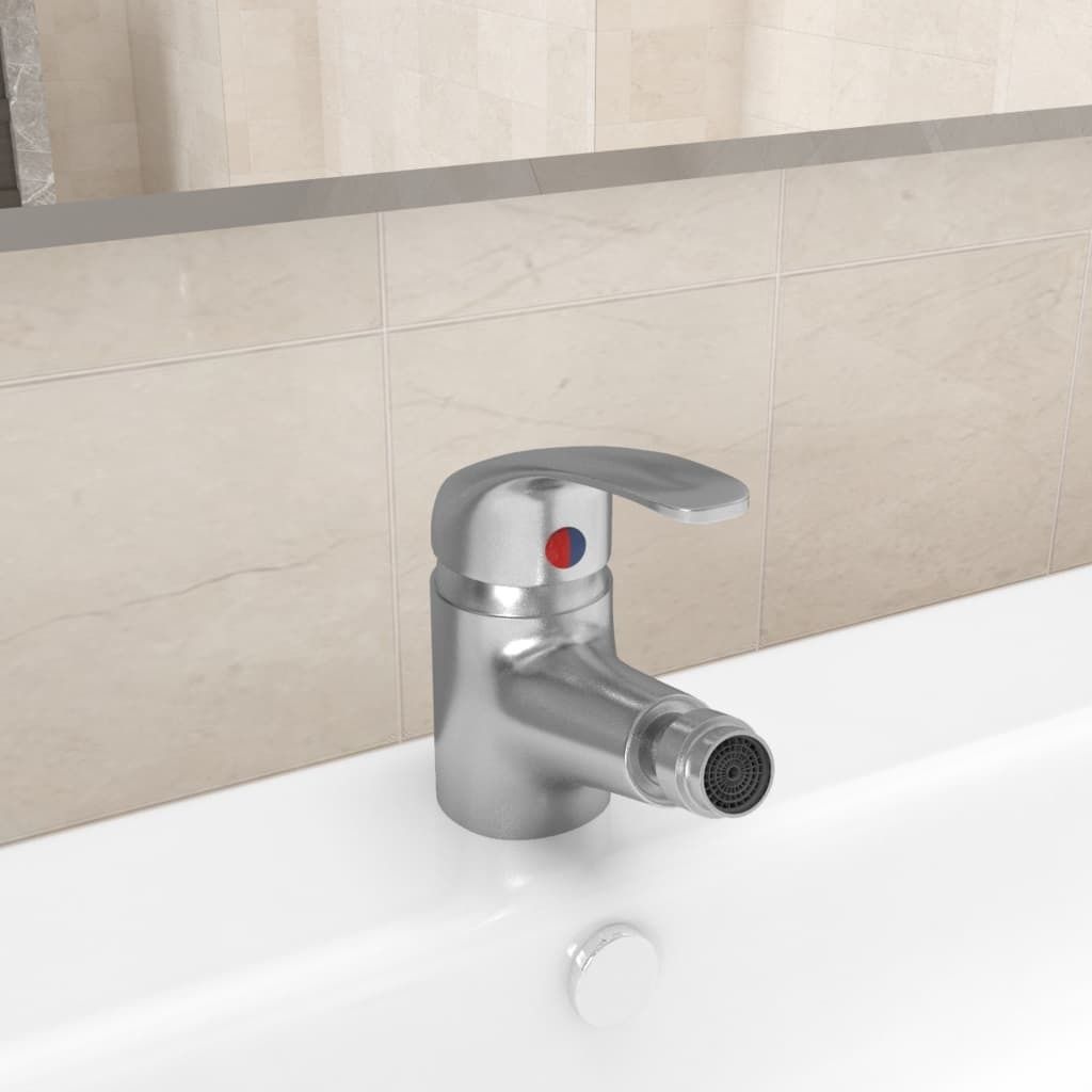 The Living Store Badezimmer Bidet Mischbatterie Silbern 13x12 cm