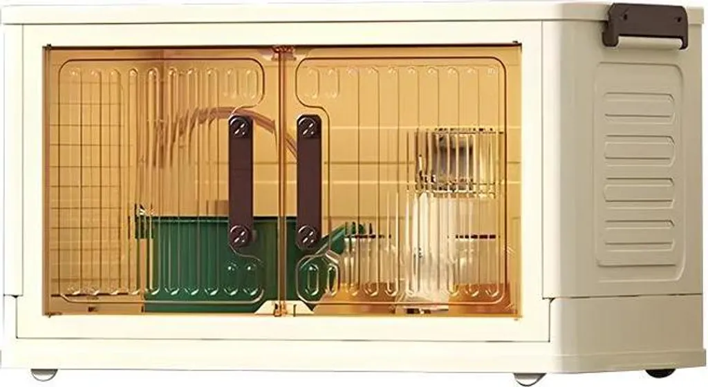 Bac de stockage empilable à roulettes design moderne rouge 1 niveau
