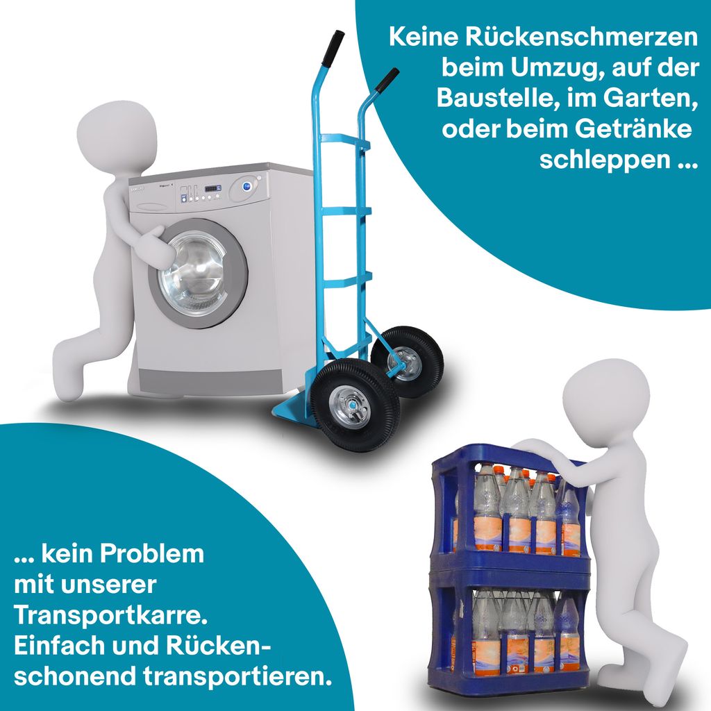 Bituxx Sackkarre mit Luftbereifung 200kg Blau MS-15904 Produktbild 4